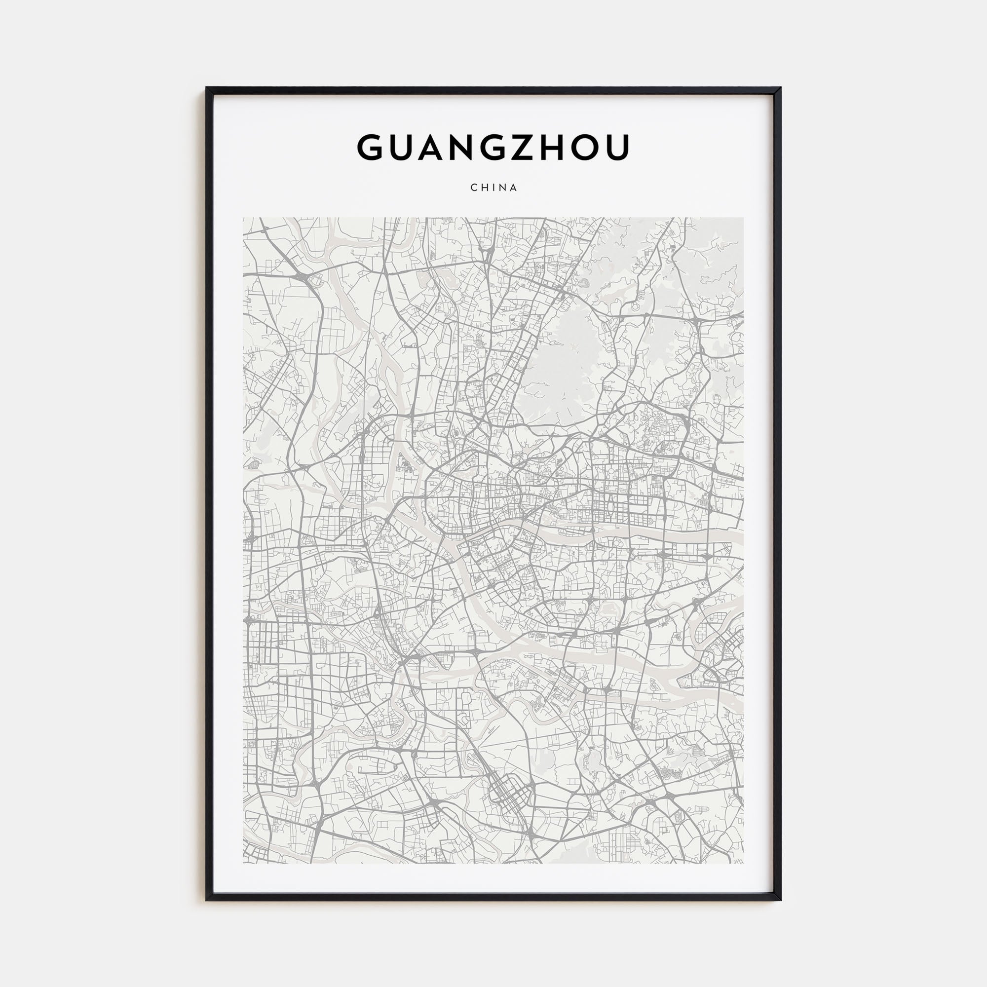 Guangzhou Map Portrait Poster