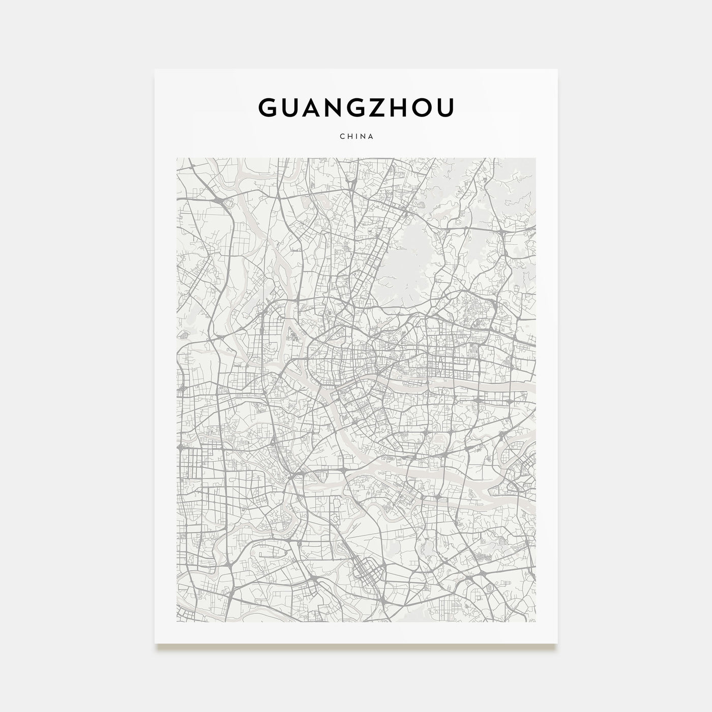 Guangzhou Map Portrait Poster