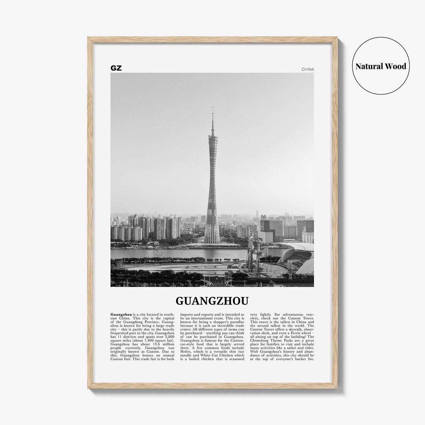 Guangzhou Print Black and White, Guangzhou Wall Art, Guangzhou Poster, Guangzhou Photo, Guangzhou Décor, China, Guangdong, 广州市, Kwangchow