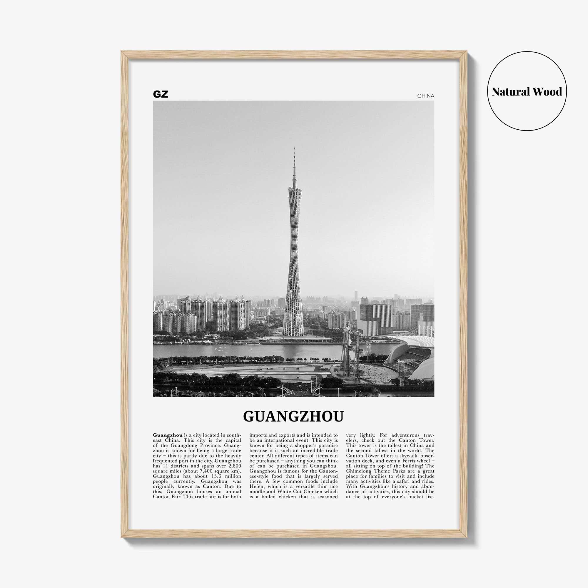 Guangzhou Print Black and White, Guangzhou Wall Art, Guangzhou Poster, Guangzhou Photo, Guangzhou Décor, China, Guangdong, 广州市, Kwangchow