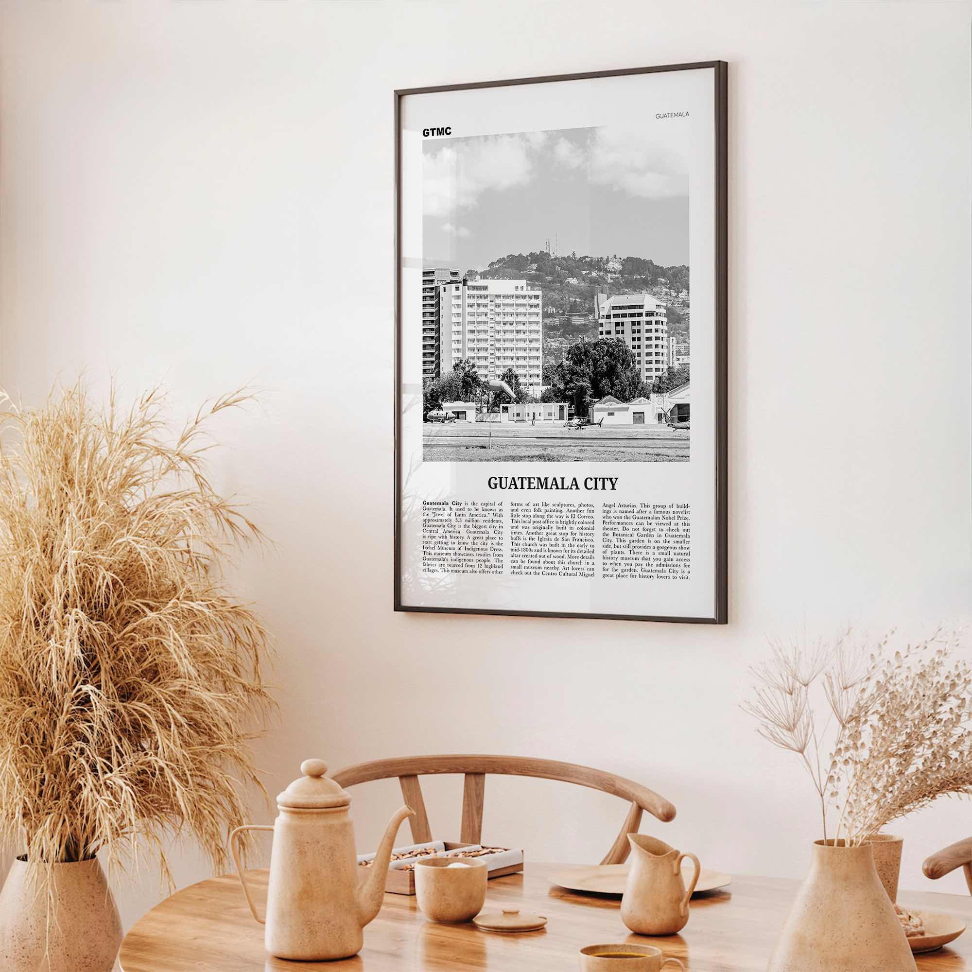 Guatemala City Print Black and White, Guatemala City Wall Art, Guatemala City Poster, Guatemala City Photo, Guatemala City Wall Décor