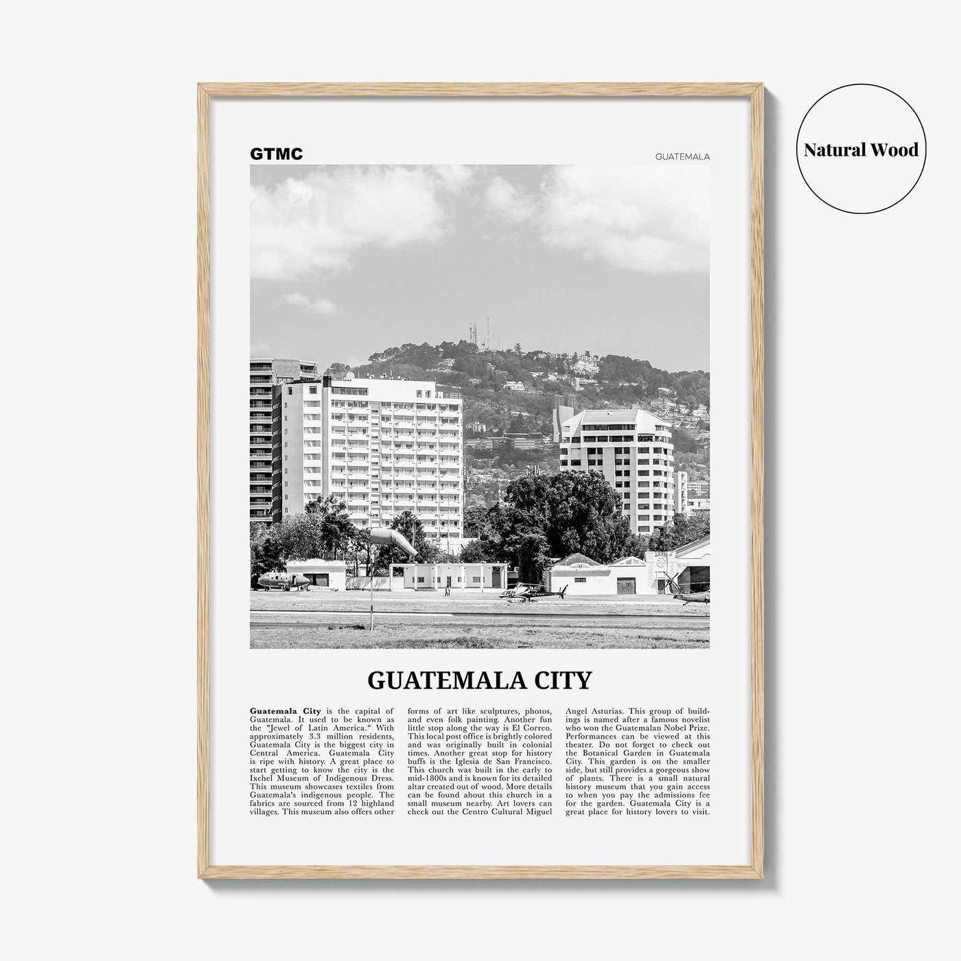 Guatemala City Print Black and White, Guatemala City Wall Art, Guatemala City Poster, Guatemala City Photo, Guatemala City Wall Décor