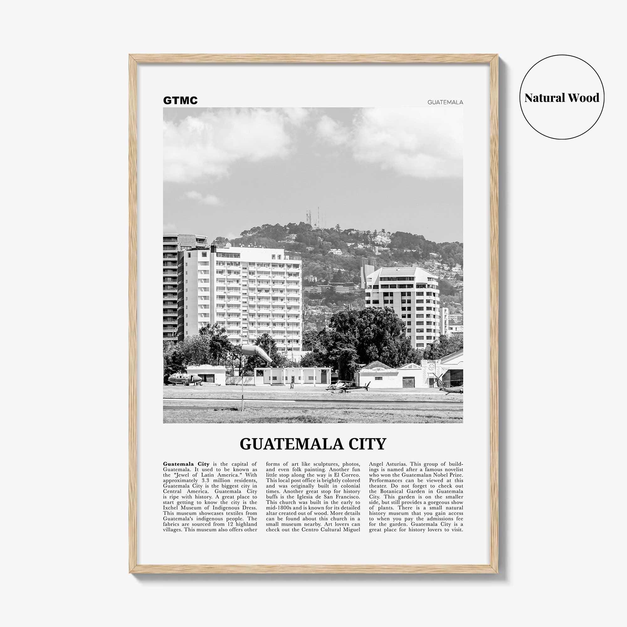 Guatemala City Print Black and White, Guatemala City Wall Art, Guatemala City Poster, Guatemala City Photo, Guatemala City Wall Décor