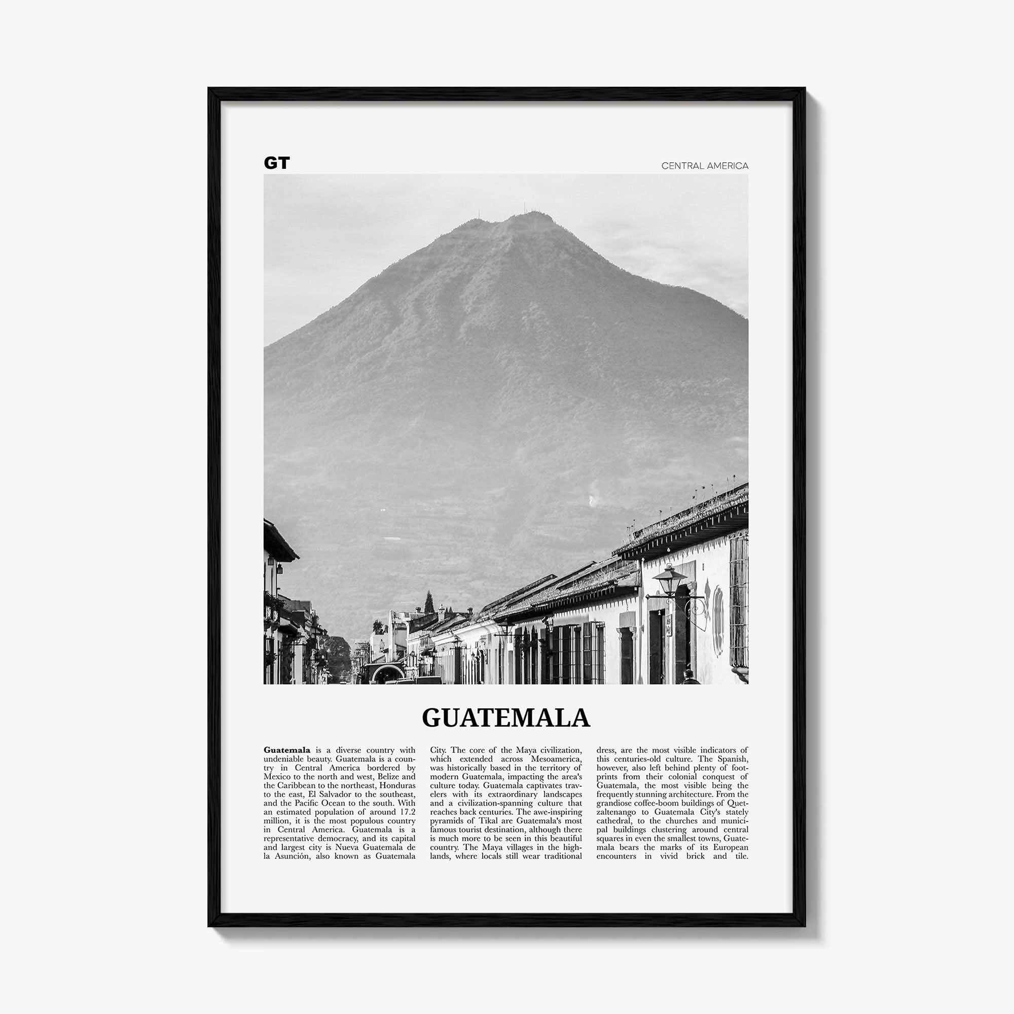 Guatemala Print Black and White No 1, Guatemala Wall Art, Guatemala Poster, Guatemala Photo, Guatemala Wall Decor, Central America