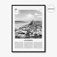 Guayaquil Print Black and White, Guayaquil Wall Art, Guayaquil Poster, Guayaquil Photo, Santiago de Guayaquil Wall Decor, Ecuador, Guayas