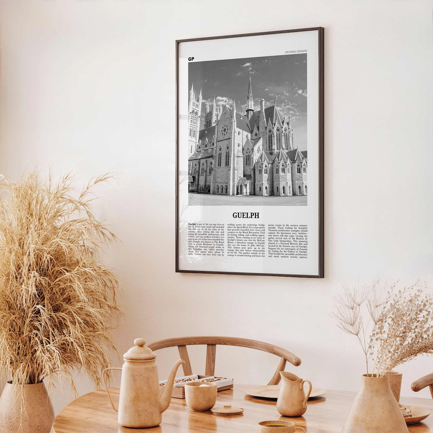 Guelph Print Black and White, Guelph Wall Art, Guelph Poster, Guelph Photo, Guelph Wall Décor, Guelph Map, Ontario, Canada