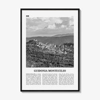 Guidonia Montecelio Print Black and White, Guidonia Montecelio Wall Art, Guidonia Montecelio Poster, Guidonia Montecelio Photo, Décor, Map