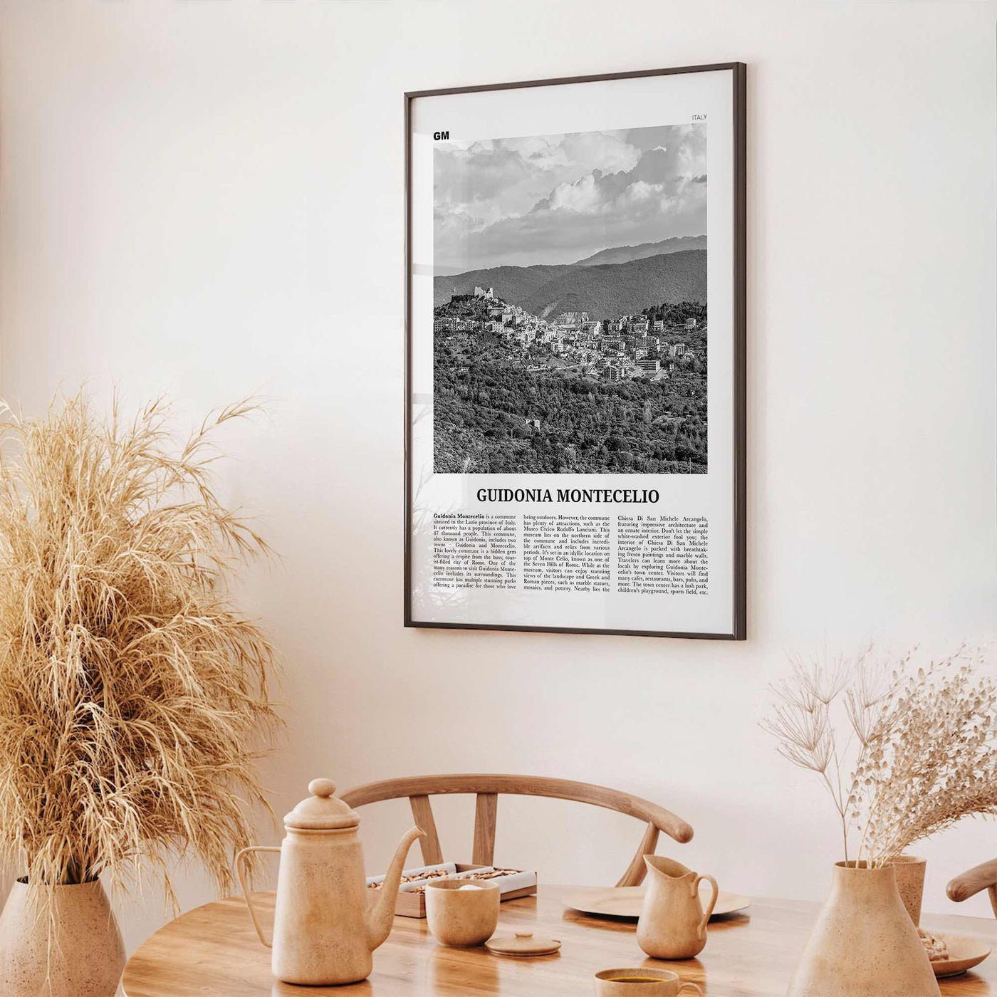 Guidonia Montecelio Print Black and White, Guidonia Montecelio Wall Art, Guidonia Montecelio Poster, Guidonia Montecelio Photo, Décor, Map