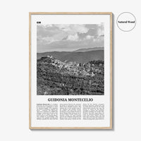 Guidonia Montecelio Print Black and White, Guidonia Montecelio Wall Art, Guidonia Montecelio Poster, Guidonia Montecelio Photo, Décor, Map