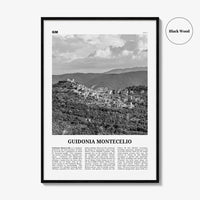 Guidonia Montecelio Print Black and White, Guidonia Montecelio Wall Art, Guidonia Montecelio Poster, Guidonia Montecelio Photo, Décor, Map