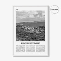 Guidonia Montecelio Print Black and White, Guidonia Montecelio Wall Art, Guidonia Montecelio Poster, Guidonia Montecelio Photo, Décor, Map