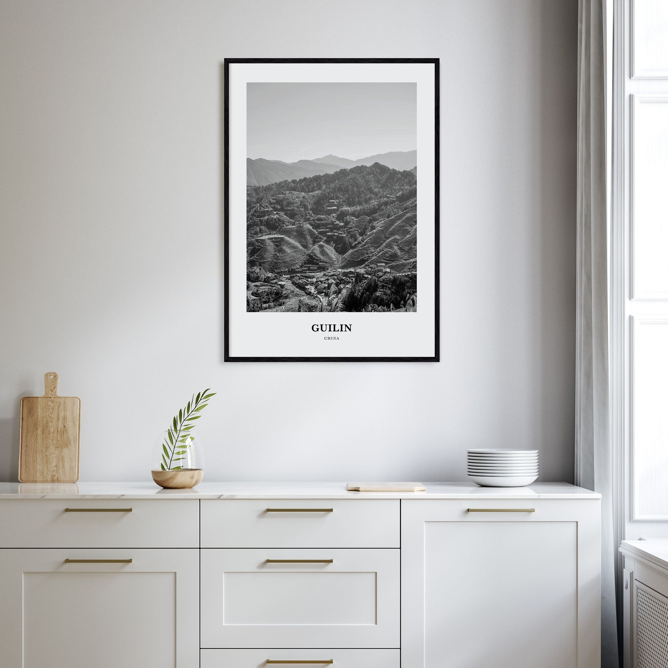 Guilin Portrait B&W Poster