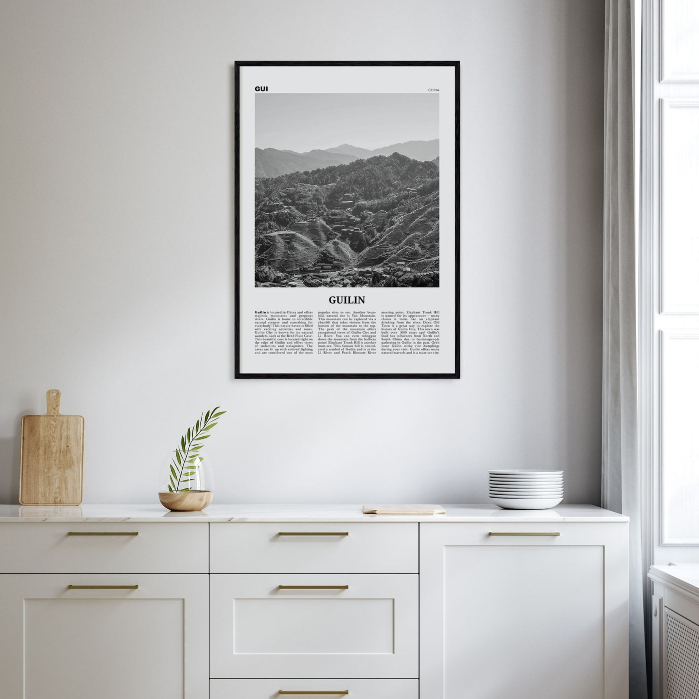 Guilin Travel B&W Poster