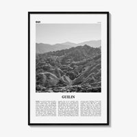 Guilin Print Black and White, Guilin Wall Art, Guilin Poster, Guilin Photo, Guilin Wall Décor, 桂林市, Gveilinz Si, Kweilin, China