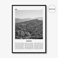 Guilin Print Black and White, Guilin Wall Art, Guilin Poster, Guilin Photo, Guilin Wall Décor, 桂林市, Gveilinz Si, Kweilin, China