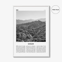 Guilin Print Black and White, Guilin Wall Art, Guilin Poster, Guilin Photo, Guilin Wall Décor, 桂林市, Gveilinz Si, Kweilin, China