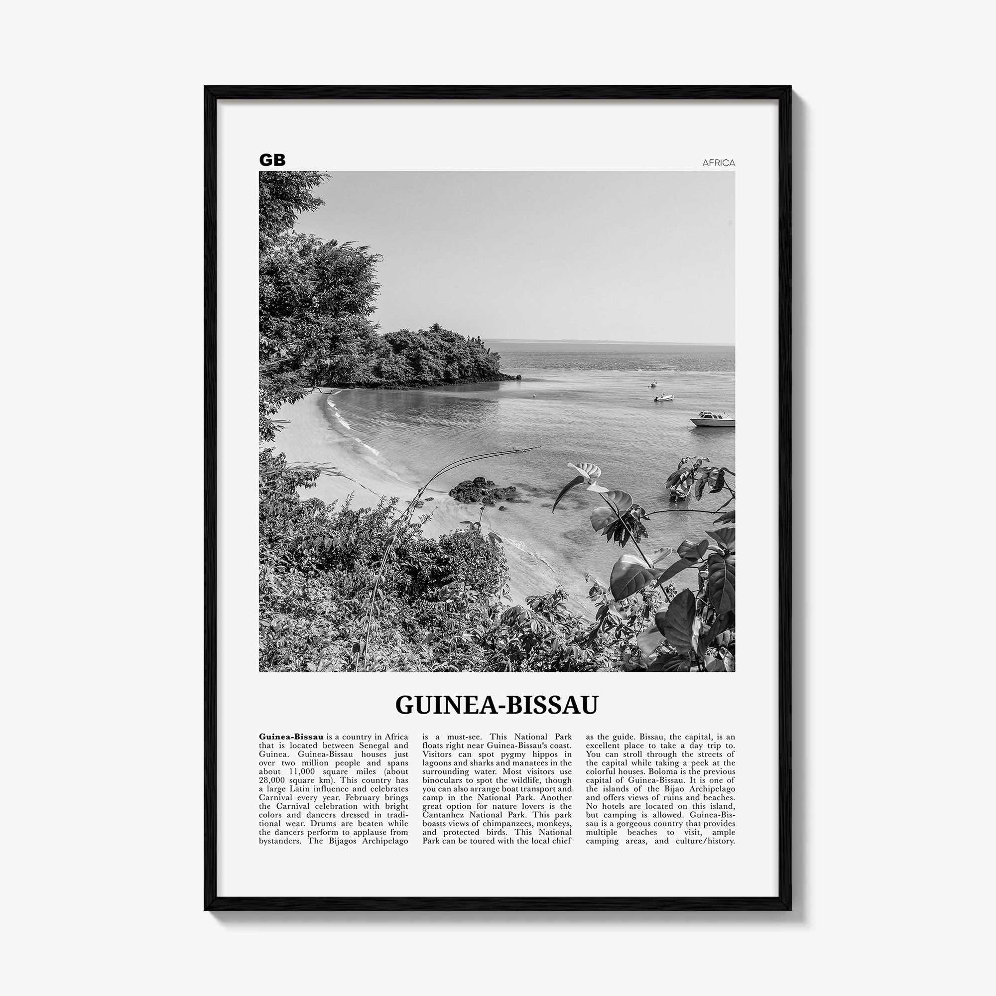 Guinea Bissau Print Black and White, Guinea-Bissau Wall Art, Guinea-Bissau Poster, Guinea-Bissau Photo, Guinea-Bissau Wall Decor