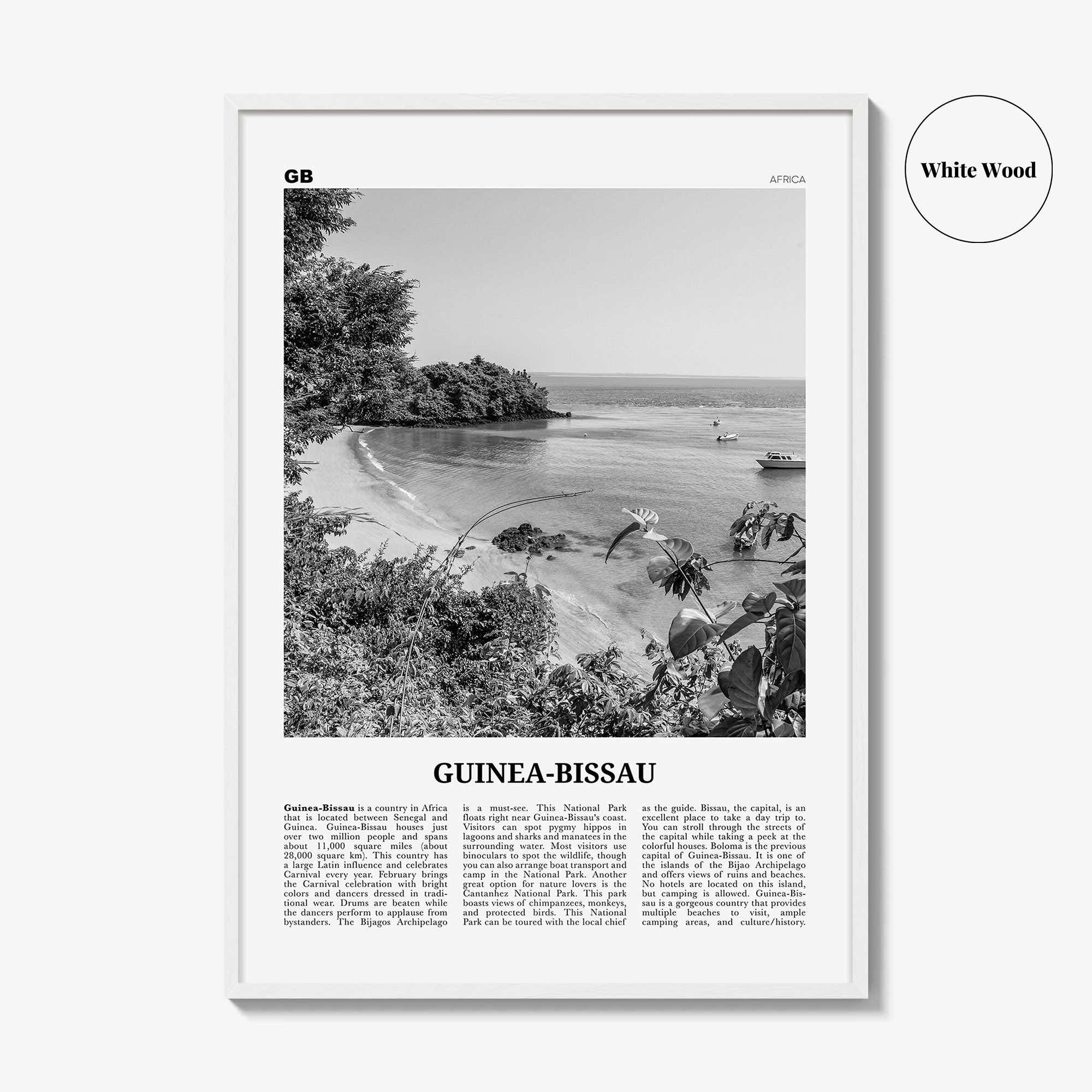 Guinea Bissau Print Black and White, Guinea-Bissau Wall Art, Guinea-Bissau Poster, Guinea-Bissau Photo, Guinea-Bissau Wall Decor