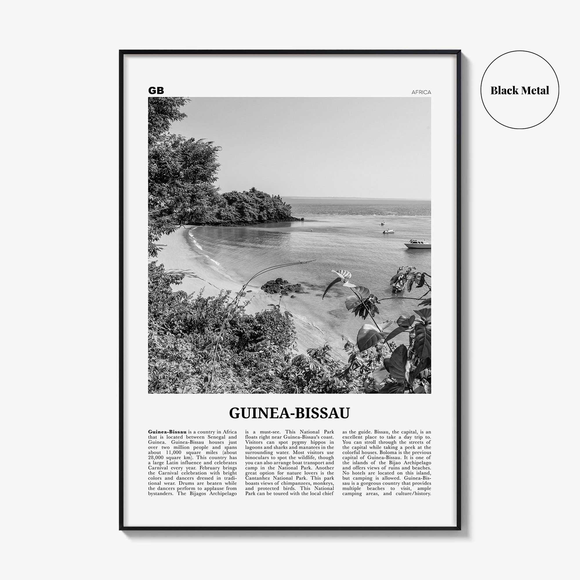 Guinea Bissau Print Black and White, Guinea-Bissau Wall Art, Guinea-Bissau Poster, Guinea-Bissau Photo, Guinea-Bissau Wall Decor