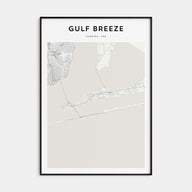 Gulf Breeze Map Portrait Poster