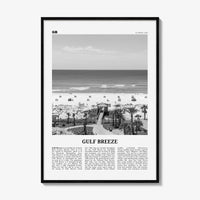 Gulf Breeze Print Black and White, Gulf Breeze Wall Art, Gulf Breeze Poster, Gulf Breeze Photo, Gulf Breeze Map, Gulf Breeze Decor, Florida