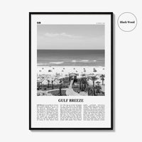 Gulf Breeze Print Black and White, Gulf Breeze Wall Art, Gulf Breeze Poster, Gulf Breeze Photo, Gulf Breeze Map, Gulf Breeze Decor, Florida