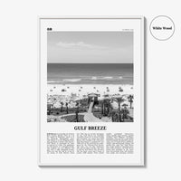 Gulf Breeze Print Black and White, Gulf Breeze Wall Art, Gulf Breeze Poster, Gulf Breeze Photo, Gulf Breeze Map, Gulf Breeze Decor, Florida