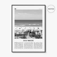 Gulf Breeze Print Black and White, Gulf Breeze Wall Art, Gulf Breeze Poster, Gulf Breeze Photo, Gulf Breeze Map, Gulf Breeze Decor, Florida