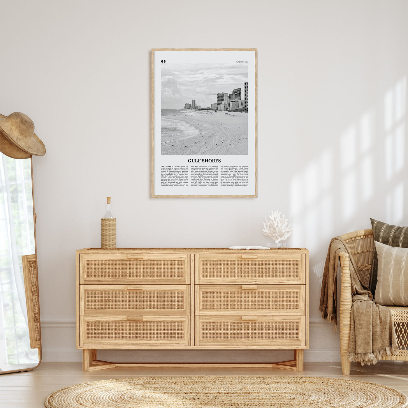Gulf Shores Travel B&W Poster