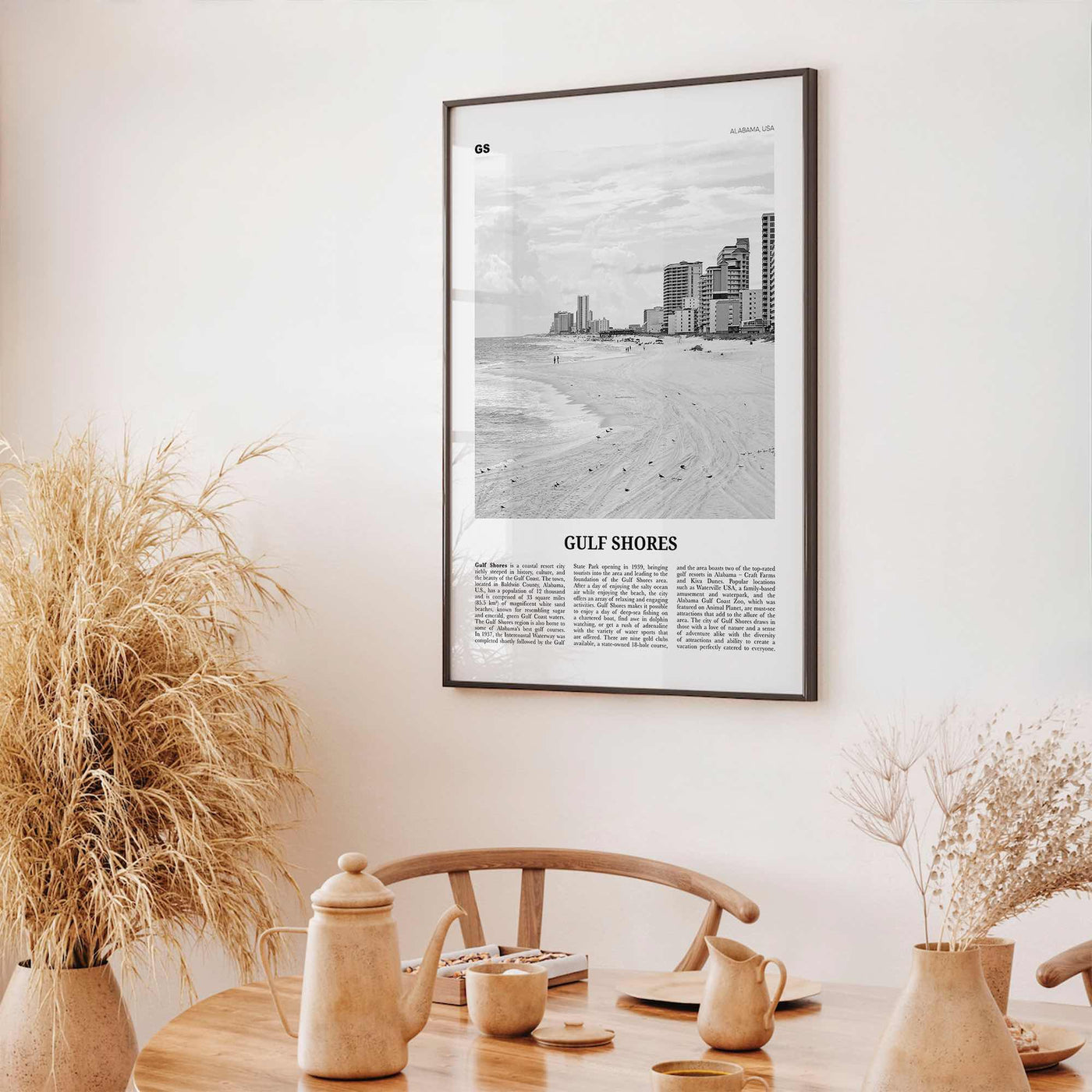 Gulf Shores Print Black and White, Gulf Shores Wall Art, Gulf Shores Poster, Gulf Shores Photo, Gulf Shores Wall Décor, Alabama, USA