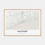 Gulfport Map Landscape Poster