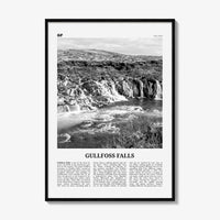 Gullfoss Falls Print Black and White, Gullfoss Falls Wall Art, Gullfoss Falls Poster, Gullfoss Falls Photo, Gullfoss Wall Décor, Iceland