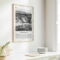 Gullfoss Falls Print Black and White, Gullfoss Falls Wall Art, Gullfoss Falls Poster, Gullfoss Falls Photo, Gullfoss Wall Décor, Iceland