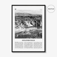 Gullfoss Falls Print Black and White, Gullfoss Falls Wall Art, Gullfoss Falls Poster, Gullfoss Falls Photo, Gullfoss Wall Décor, Iceland