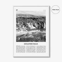 Gullfoss Falls Print Black and White, Gullfoss Falls Wall Art, Gullfoss Falls Poster, Gullfoss Falls Photo, Gullfoss Wall Décor, Iceland