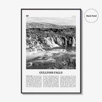 Gullfoss Falls Print Black and White, Gullfoss Falls Wall Art, Gullfoss Falls Poster, Gullfoss Falls Photo, Gullfoss Wall Décor, Iceland