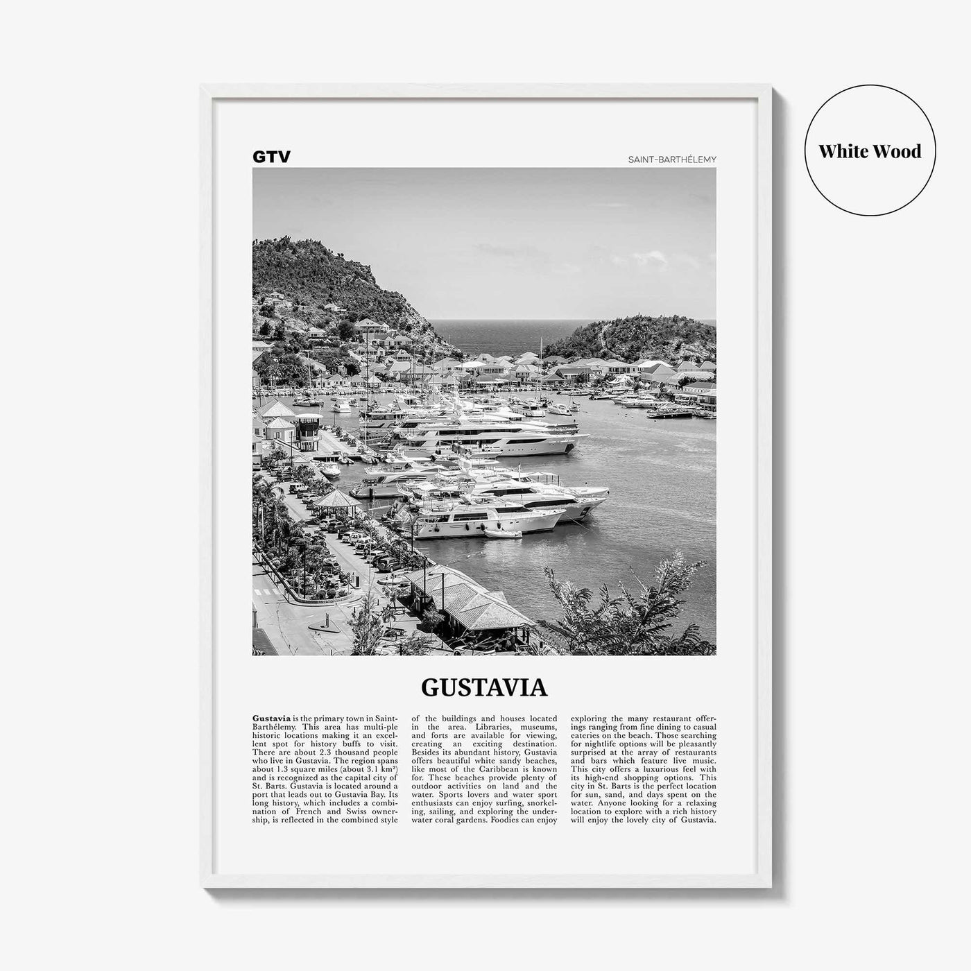 Gustavia Print Black and White, Gustavia Wall Art, Gustavia Poster, Gustavia Photo, Gustavia Wall Décor, Saint-Barthélemy