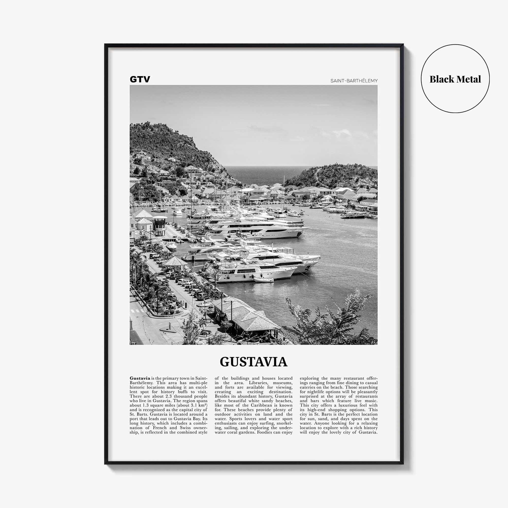 Gustavia Print Black and White, Gustavia Wall Art, Gustavia Poster, Gustavia Photo, Gustavia Wall Décor, Saint-Barthélemy
