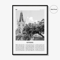 Guyana Print Black and White, Guyana Wall Art, Guyana Poster, Guyana Photo, Guyana Wall Decor, Country Art Print, Georgetown, South America