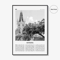 Guyana Print Black and White, Guyana Wall Art, Guyana Poster, Guyana Photo, Guyana Wall Decor, Country Art Print, Georgetown, South America