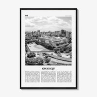 Gwangju Print Black and White, Gwangju Wall Art, Gwangju Poster, Gwangju Photo, Gwangju Wall Décor, Gwangju Map, South Korea