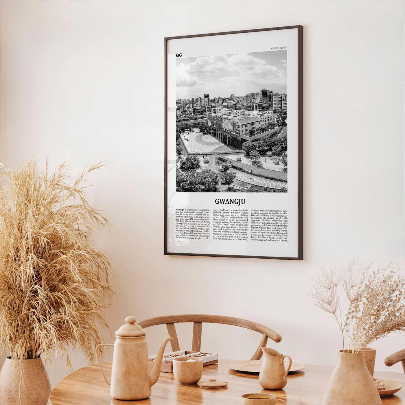 Gwangju Print Black and White, Gwangju Wall Art, Gwangju Poster, Gwangju Photo, Gwangju Wall Décor, Gwangju Map, South Korea