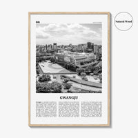 Gwangju Print Black and White, Gwangju Wall Art, Gwangju Poster, Gwangju Photo, Gwangju Wall Décor, Gwangju Map, South Korea