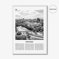 Gwangju Print Black and White, Gwangju Wall Art, Gwangju Poster, Gwangju Photo, Gwangju Wall Décor, Gwangju Map, South Korea