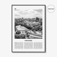 Gwangju Print Black and White, Gwangju Wall Art, Gwangju Poster, Gwangju Photo, Gwangju Wall Décor, Gwangju Map, South Korea