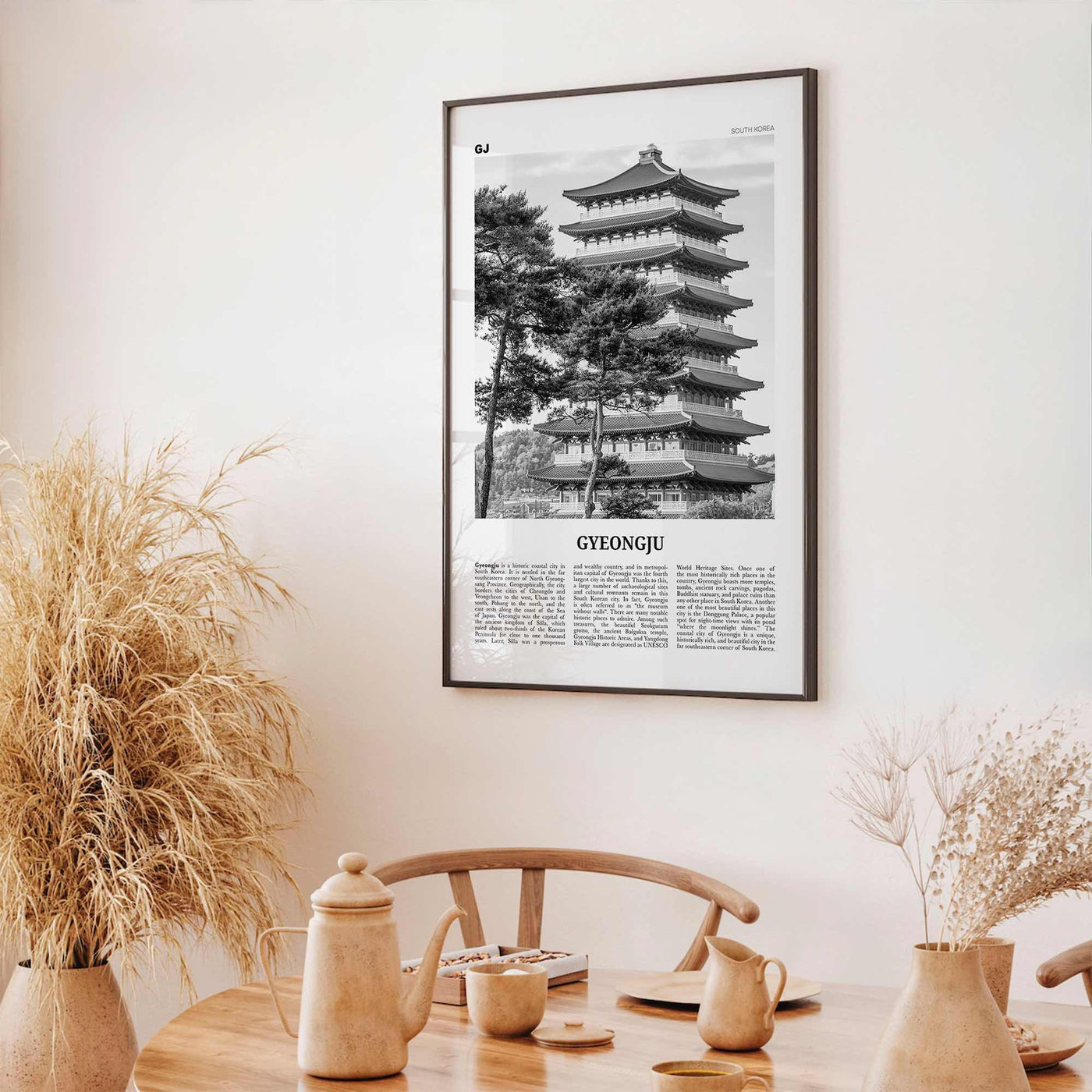 Gyeongju Print Black and White, Gyeongju Wall Art, Gyeongju Poster, Gyeongju Photo, Gyeongju Wall Décor, Gyeongju Map, South Korea