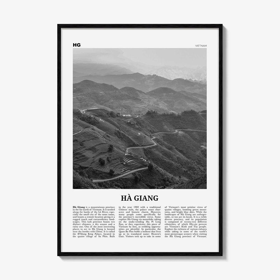 Ha Giang Print Black and White, Ha Giang Wall Art, Ha Giang Poster, Ha Giang Photo, Ha Giang Wall Décor, Ha Giang Map, Vietnam