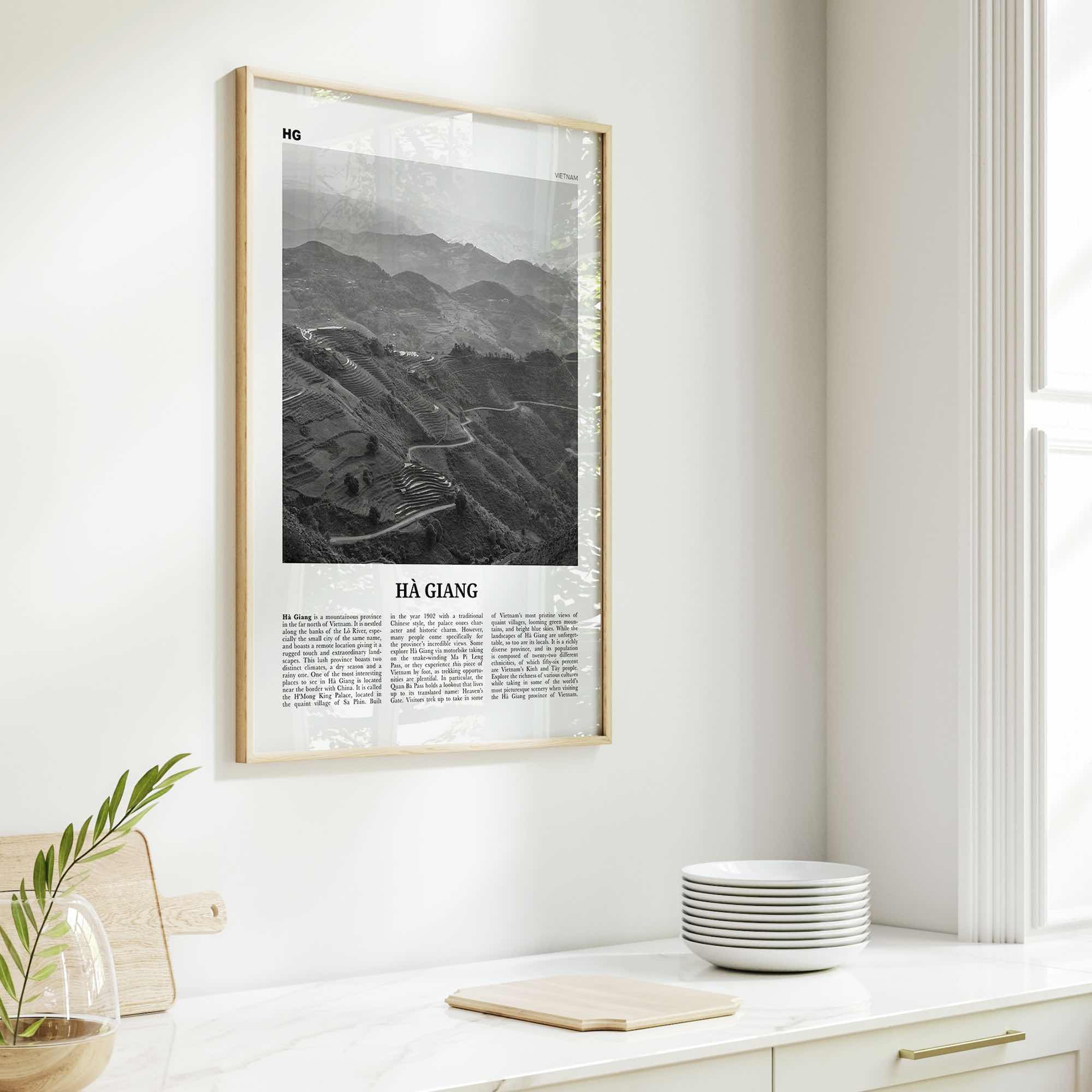 Ha Giang Print Black and White, Ha Giang Wall Art, Ha Giang Poster, Ha Giang Photo, Ha Giang Wall Décor, Ha Giang Map, Vietnam