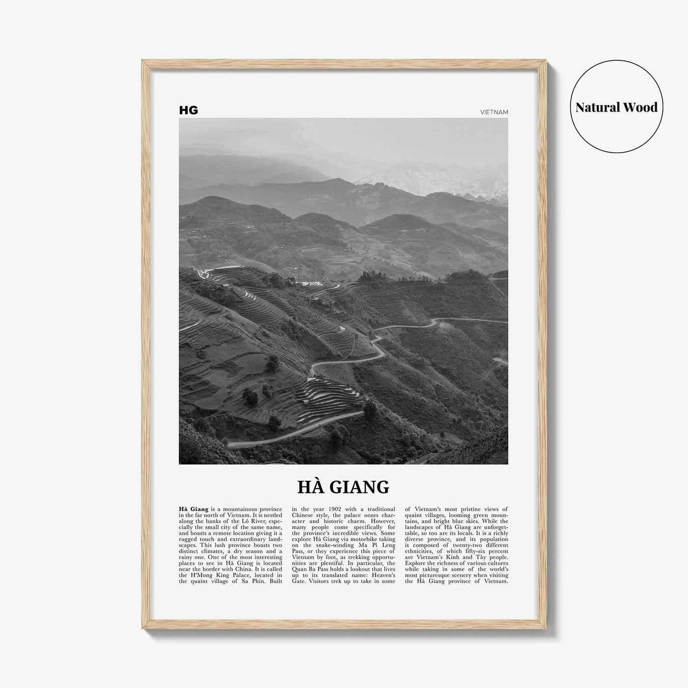 Ha Giang Print Black and White, Ha Giang Wall Art, Ha Giang Poster, Ha Giang Photo, Ha Giang Wall Décor, Ha Giang Map, Vietnam