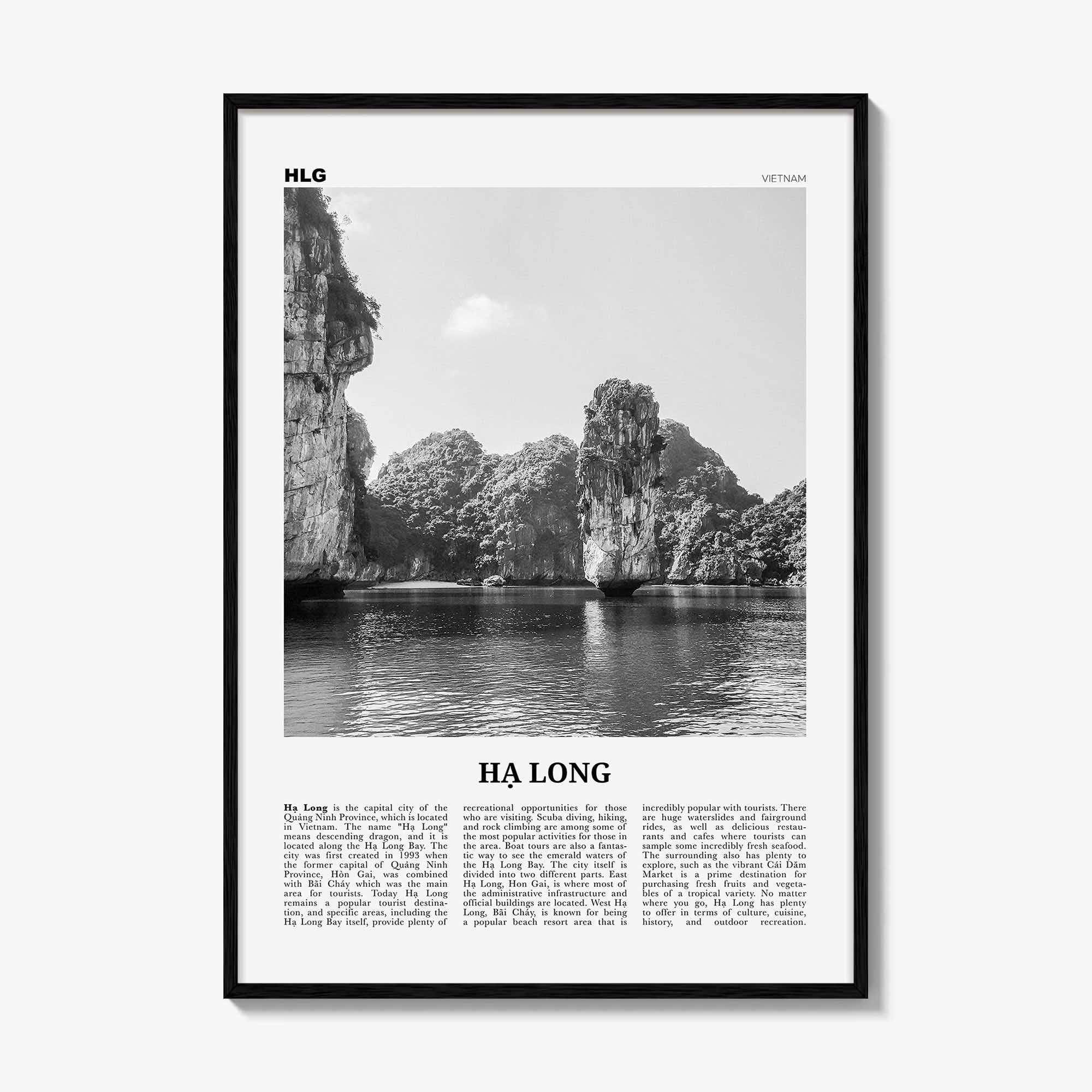 Ha Long Print Black and White, Ha Long Wall Art, Ha Long Poster, Ha Long Photo, Ha Long Décor, Halong, Vietnam, Hạ Long, Thành phố Hạ Long